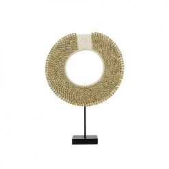 Now’s Home Bustes Et Statues Collier En Coquillages Sur Pied En Métal Noir