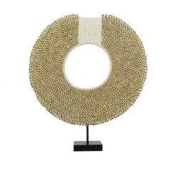 Now’s Home Bustes Et Statues Collier En Coquillages Sur Pied En Métal Noir