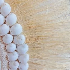 My Bliss Home Bustes Et Statues Collier En Fibre Naturel D'abaca Blanc L45 X H35 Cm -Décoration de porte Soldes collier en fibre naturel d abaca blanc l45 x h35 cm 3