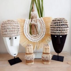 My Bliss Home Bustes Et Statues Collier En Fibre Naturel D'abaca Blanc L45 X H35 Cm -Décoration de porte Soldes collier en fibre naturel d abaca blanc l45 x h35 cm 4