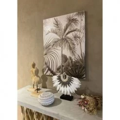 Pirouette Paris Bustes Et Statues Collier En Plumes Blanches Et Coquillages -Décoration de porte Soldes collier en plumes blanches et coquillages 3