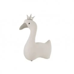 LANADECO Bustes Et Statues Cygne Polyester Blanc Et Gris