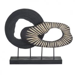 Maisons Du Monde Bustes Et Statues Déco à Poser En Bois De Paulownia Noir Et Beige 53x42