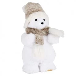 Maisons Du Monde Décorations à Poser De Noël Déco De Noël Ours Polaire Blanc écharpe Grise