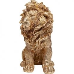 Kare Design Bustes Et Statues Déco Lion Assis En Fibre De Verre Dorée H42 -Décoration de porte Soldes deco lion assis en fibre de verre doree h42 2