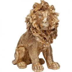 Kare Design Bustes Et Statues Déco Lion Assis En Fibre De Verre Dorée H42