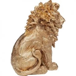 Kare Design Bustes Et Statues Déco Lion Assis En Fibre De Verre Dorée H42 -Décoration de porte Soldes deco lion assis en fibre de verre doree h42 4