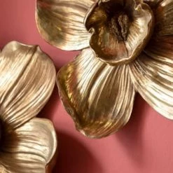 Kare Design Bustes Et Statues Déco Murale Orchidée Dorée En Polyrésine H44 -Décoration de porte Soldes deco murale orchidee doree en polyresine h44 2