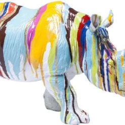 Kare Design Bustes Et Statues Déco Rhino Blanc Coulées De Peinture