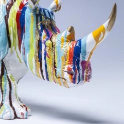 Kare Design Bustes Et Statues Déco Rhino Blanc Coulées De Peinture -Décoration de porte Soldes deco rhino blanc coulees de peinture 3