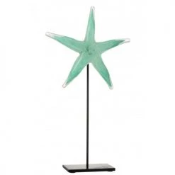 LANADECO Bustes Et Statues Étoile De Mer Verre Et Métal Azur Et Noir H42cm -Décoration de porte Soldes etoile de mer verre et metal azur et noir h42cm 3