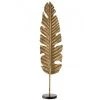 LANADECO Bustes Et Statues Feuille Sur Pied Rond Alu/marbre Or H78,5cm