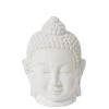 LANADECO Bustes Et Statues Figurine Bouddha Céramique Blanche H44cm