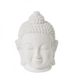 LANADECO Bustes Et Statues Figurine Bouddha Céramique Blanche H44cm -Décoration de porte Soldes figurine bouddha ceramique blanche h44cm 3