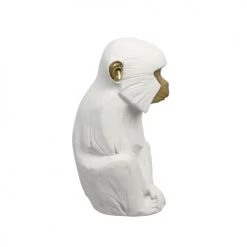 Pirouette Paris Bustes Et Statues Figurine Singe En Résine Blanc Et Doré H25 -Décoration de porte Soldes figurine singe en resine blanc et dore h25 3