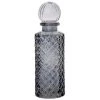 Maisons Du Monde Cloches Et Verrerie Flacon Déco En Verre Ciselé Grisé Avec Bouchon H18 - Lot De 2