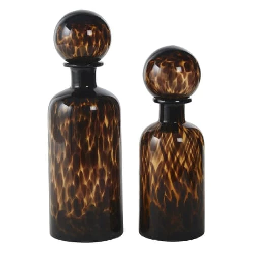 Maisons Du Monde Cloches Et Verrerie Flacons Déco En Verre Teinté Brun Et Noir H35 (x2) 1 Maisons Du Monde Cloches Et Verrerie Flacons Déco En Verre Teinté Brun Et Noir H35 (x2)