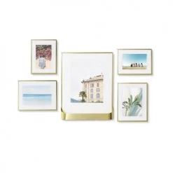 Umbra Cadres Et Albums Photos Jeu De 5 Porte Photos Avec 1 Porte Plante, Métal