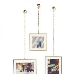 Umbra Cadres Et Albums Photos Lot 3 Cadres à Suspendre, Un 10x10, Deux 10x15 Doré