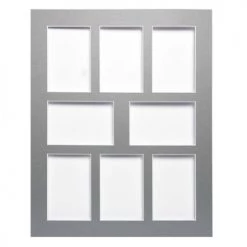 Ceanothe Cadres Et Albums Photos Passe-partout Multivues Carton Gris 40x50 Cm 8 Ouvertures 10x15 Cm
