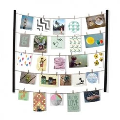 Umbra Cadres Et Albums Photos Pêle-mêle Mural Pour Environ 40 Photos, En Bois Noir Laqué