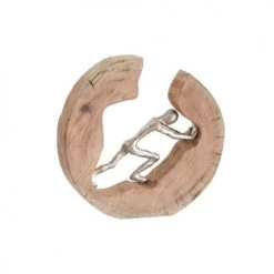 LANADECO Bustes Et Statues Personnage Pousse Bois/aluminium Naturel/argent H30cm