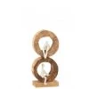 LANADECO Bustes Et Statues Personnages Cercles Bois De Manguier Et Alu Blanc H41cm