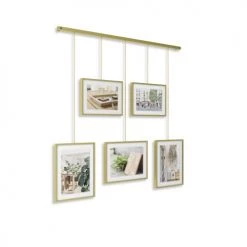 Umbra Cadres Et Albums Photos Porte Photos Mural Pour 5 Cadres, Métal Doré -Décoration de porte Soldes porte photos mural pour 5 cadres metal dore 2