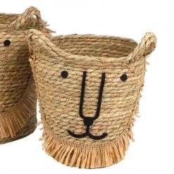 Wadiga Cadres Et Albums Photos Set De 2 Paniers De Rangement Pour Chambre Enfant - 30x30x28cm -Décoration de porte Soldes set de 2 paniers de rangement pour chambre enfant 30x30x28cm 2