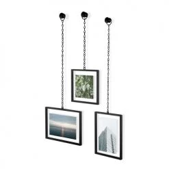 Umbra Cadres Et Albums Photos Set De 3 Cadres Photos Fotochain Métal Noir -Décoration de porte Soldes set de 3 cadres photos fotochain metal noir 5
