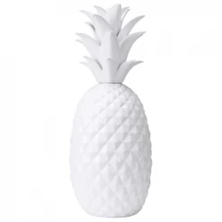 Maisons Du Monde Objets Déco De Jardin Statue Ananas En Céramique Blanche D.44cm