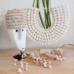 My Bliss Home Bustes Et Statues Statue Blanche En Bois Sculpté H40 Cm -Décoration de porte Soldes statue blanche en bois sculpte h40 cm 1