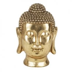 Maisons Du Monde Objets Déco De Jardin Statue Bouddha En Polyrésine Dorée H60