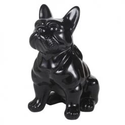 Maisons Du Monde Objets Déco De Jardin Statue Bouledogue En Dolomite Noire H83