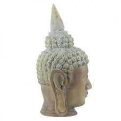 MOYCOR Bustes Et Statues Statue Buddha En Résine Bronzée -Décoration de porte Soldes statue buddha en resine bronzee 2