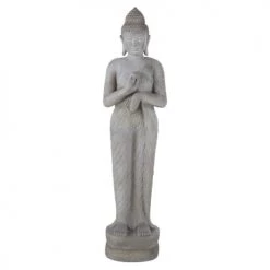 Maisons Du Monde Bustes Et Statues Statue De Jardin Bouddha Grise Blanchie H158