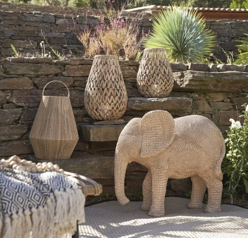 Maisons Du Monde Bustes Et Statues Statue éléphanteau Tressée Beige H70 2 Maisons Du Monde Bustes Et Statues Statue éléphanteau Tressée Beige H70 – Image 2