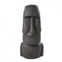 Maisons Du Monde Objets Déco De Jardin Statue Géant île De Pâques Noire H81