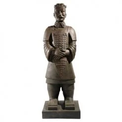 Maisons Du Monde Bustes Et Statues Statue Guerrier De Xian En Fibre D'argile Marron H 124 Cm