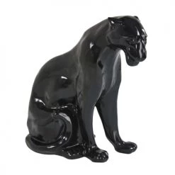 Maisons Du Monde Objets Déco De Jardin Statue Panthère Noire Brillante H70
