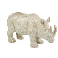 Maisons Du Monde Bustes Et Statues Statue Rhinocéros Grise Et Dorée H53
