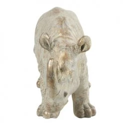 Maisons Du Monde Bustes Et Statues Statue Rhinocéros Grise Et Dorée H53 -Décoration de porte Soldes statue rhinoceros grise et doree h53 1000 10 1 188642 3