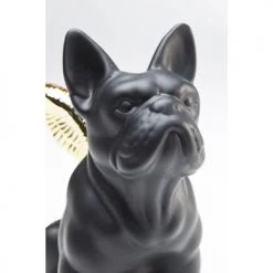 Kare Design Bustes Et Statues Statuette Bouledogue Noir Ailes Dorées -Décoration de porte Soldes statuette bouledogue noir ailes dorees 3