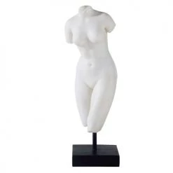 Maisons Du Monde Bustes Et Statues Statuette Déesse Vénus Blanche Et Socle Noir H38