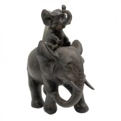 Kare Design Bustes Et Statues Statuette éléphants En Polyrésine Marron -Décoration de porte Soldes statuette elephants en polyresine marron 2