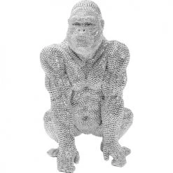 Kare Design Bustes Et Statues Statuette Gorille Strass En Polyrésine Argentée H46