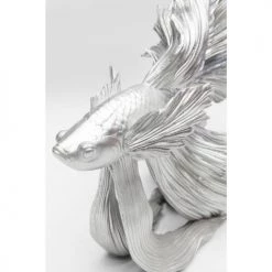 Kare Design Bustes Et Statues Statuette Poisson Combattant En Polyrésine Argentée 37x34 -Décoration de porte Soldes statuette poisson combattant en polyresine argentee 37x34 3
