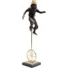 Kare Design Bustes Et Statues Statuette Singe De Cirque En Polyrésine Marron Et Acier Doré H48