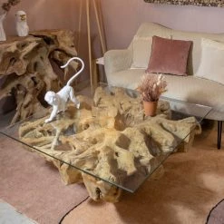 Pirouette Paris Bustes Et Statues Statuette Singe En Résine Blanche H45 -Décoration de porte Soldes statuette singe en resine blanche h45 2