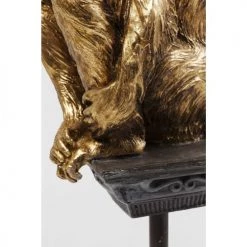 Kare Design Bustes Et Statues Statuette Singe Perché En Polyrésine Dorée Et Acier H109 -Décoration de porte Soldes statuette singe perche en polyresine doree et acier h109 4